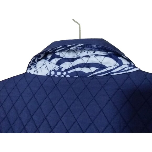 DENNIS BASSO Quilted Silk Jacket Womens Size 2x Blue Coat Outerwear Lined Jacket - Picture 4 of 11